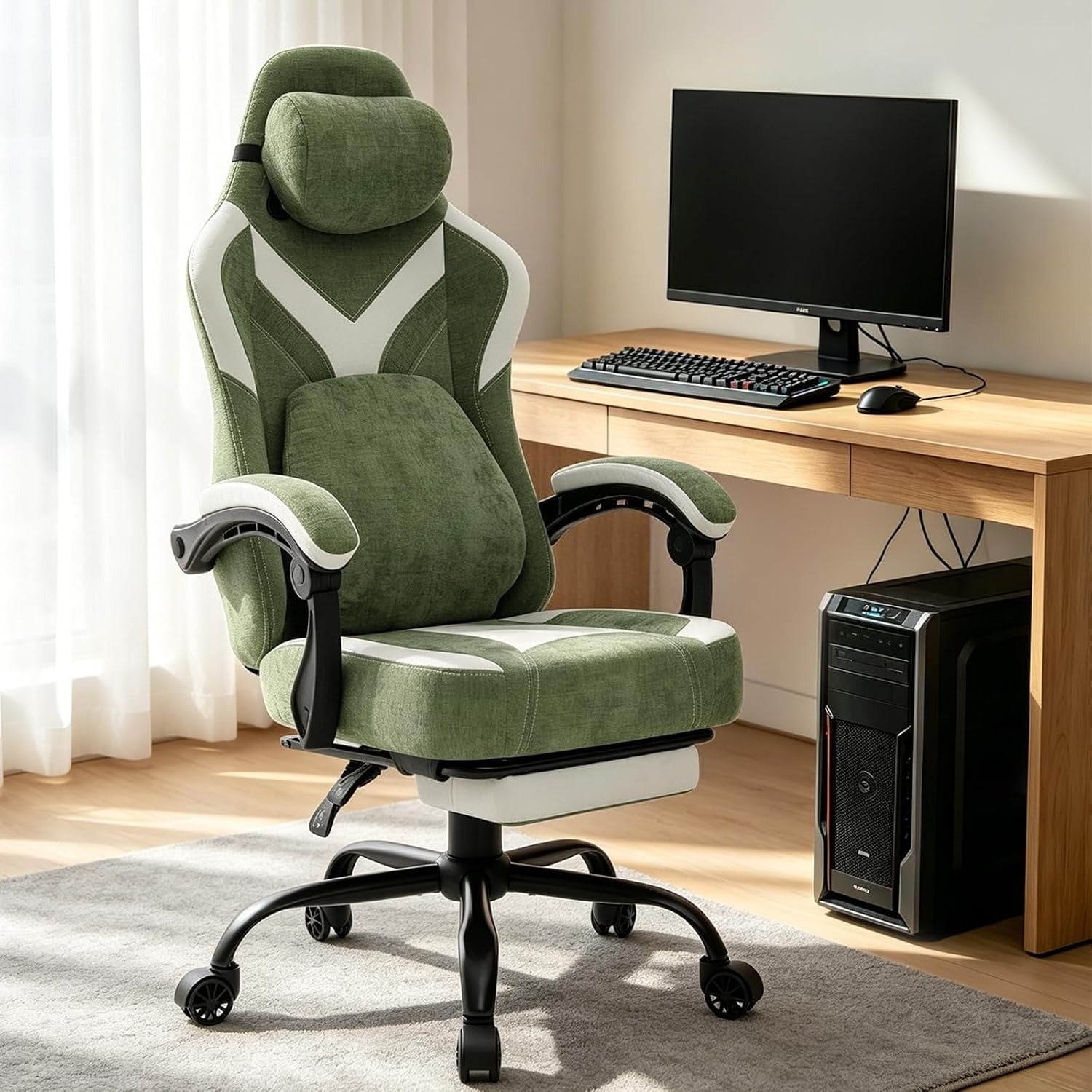 Ergonomic Footrest Gaming Chair