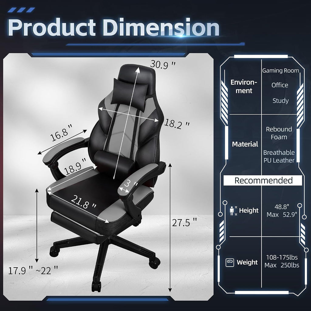 Massage High Back Gaming Chair