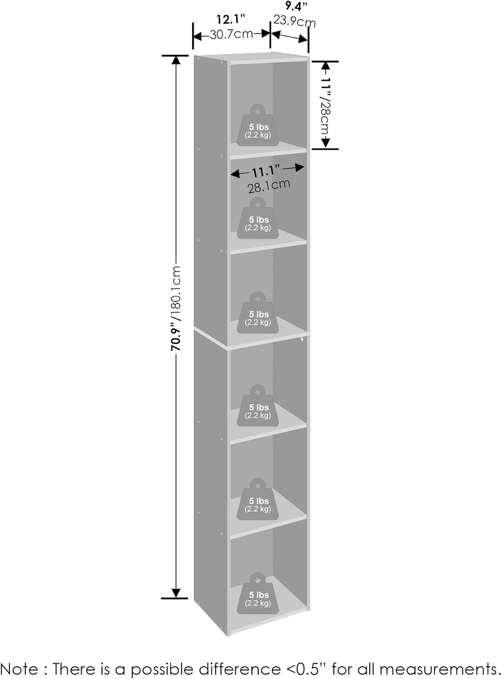 6-Tier Open Shelf Closet Organizer