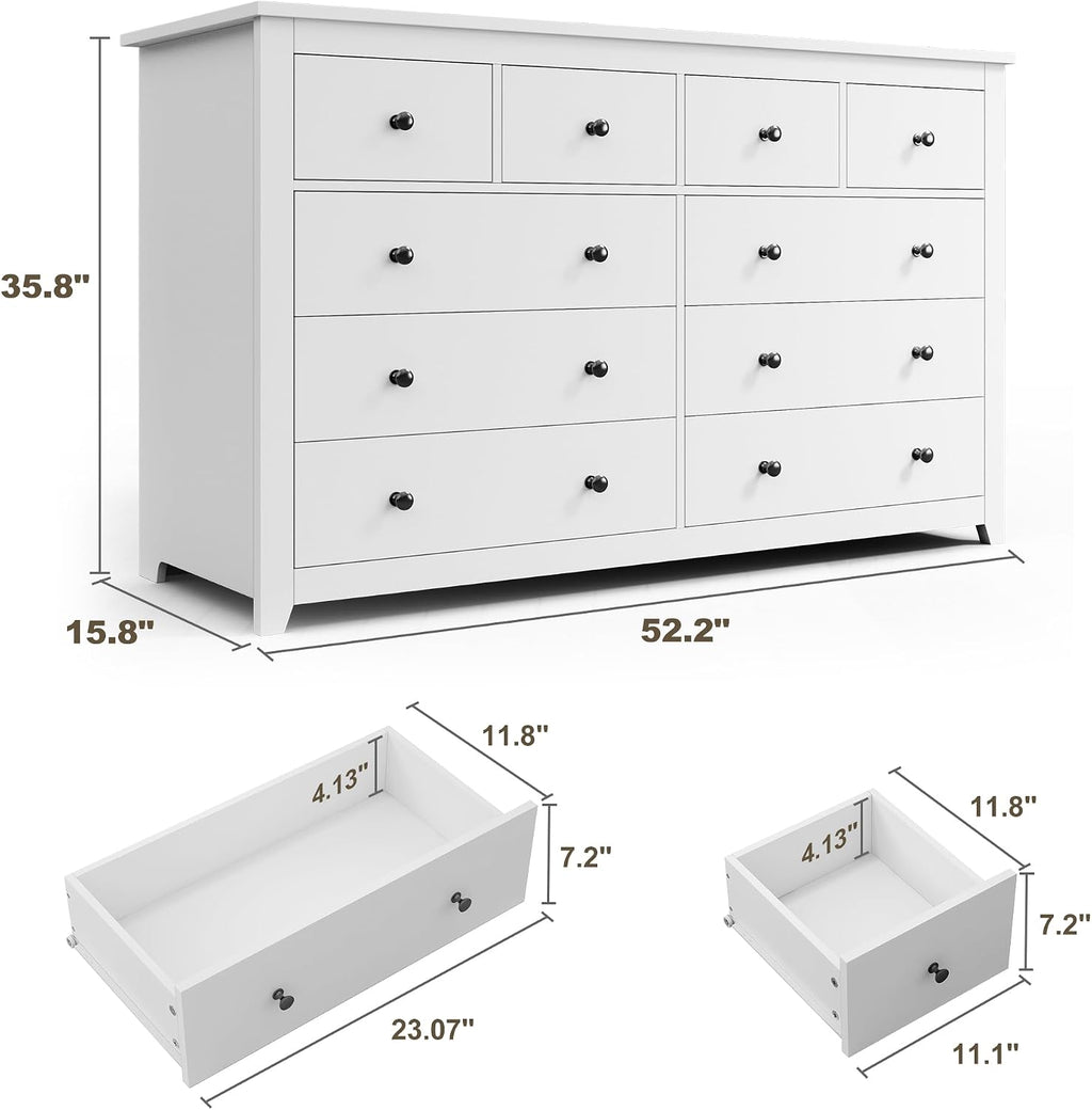 10 Drawer Modern Wood Dresser