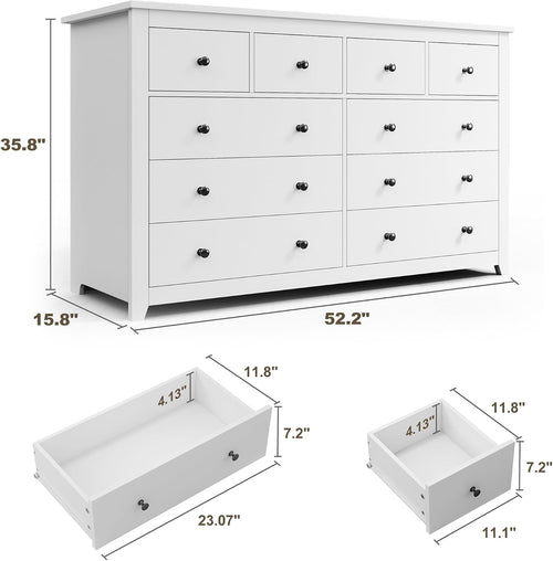 10 Drawer Modern Wood Dresser
