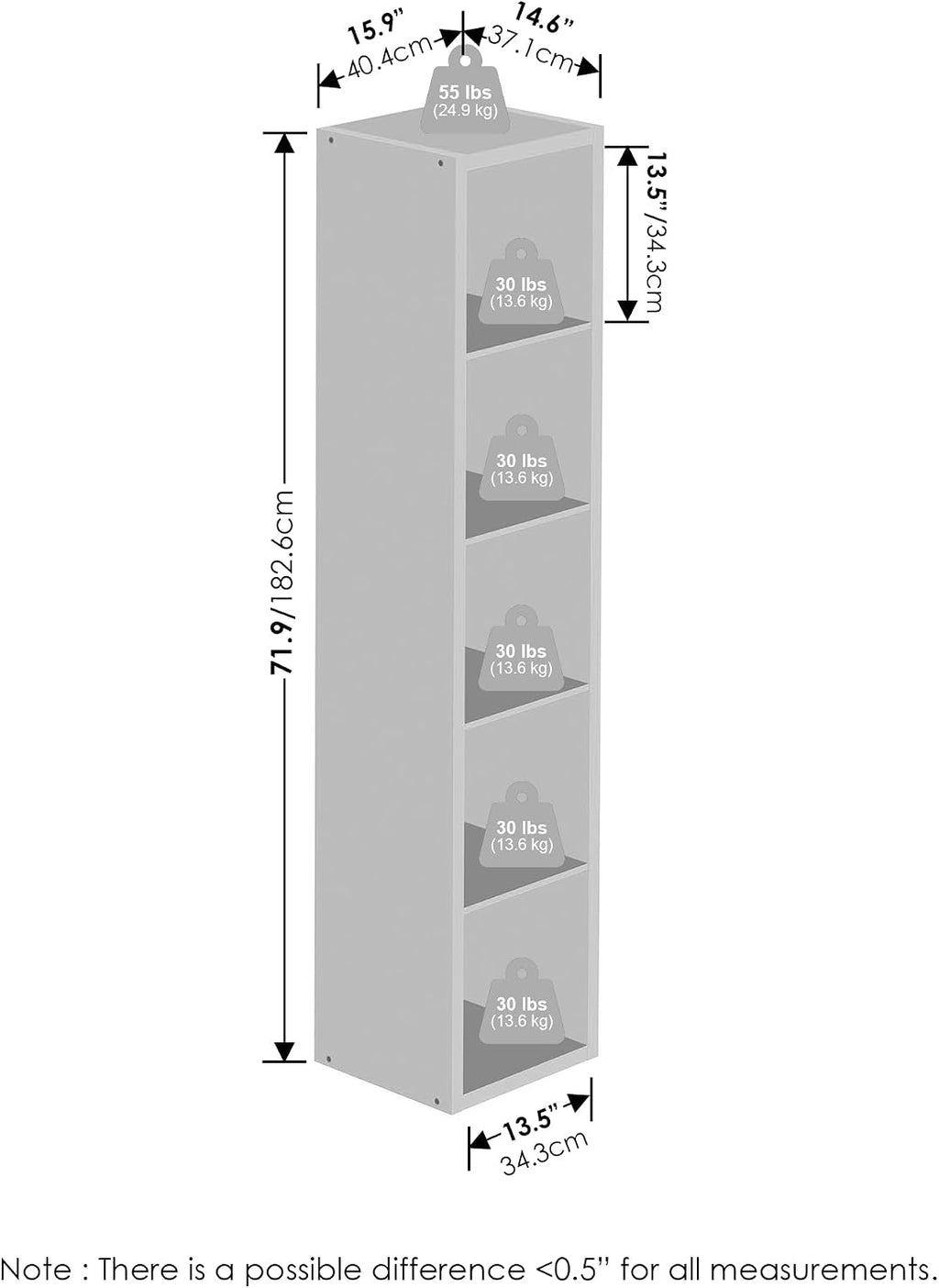 5-Cube Thick Closet Organizer