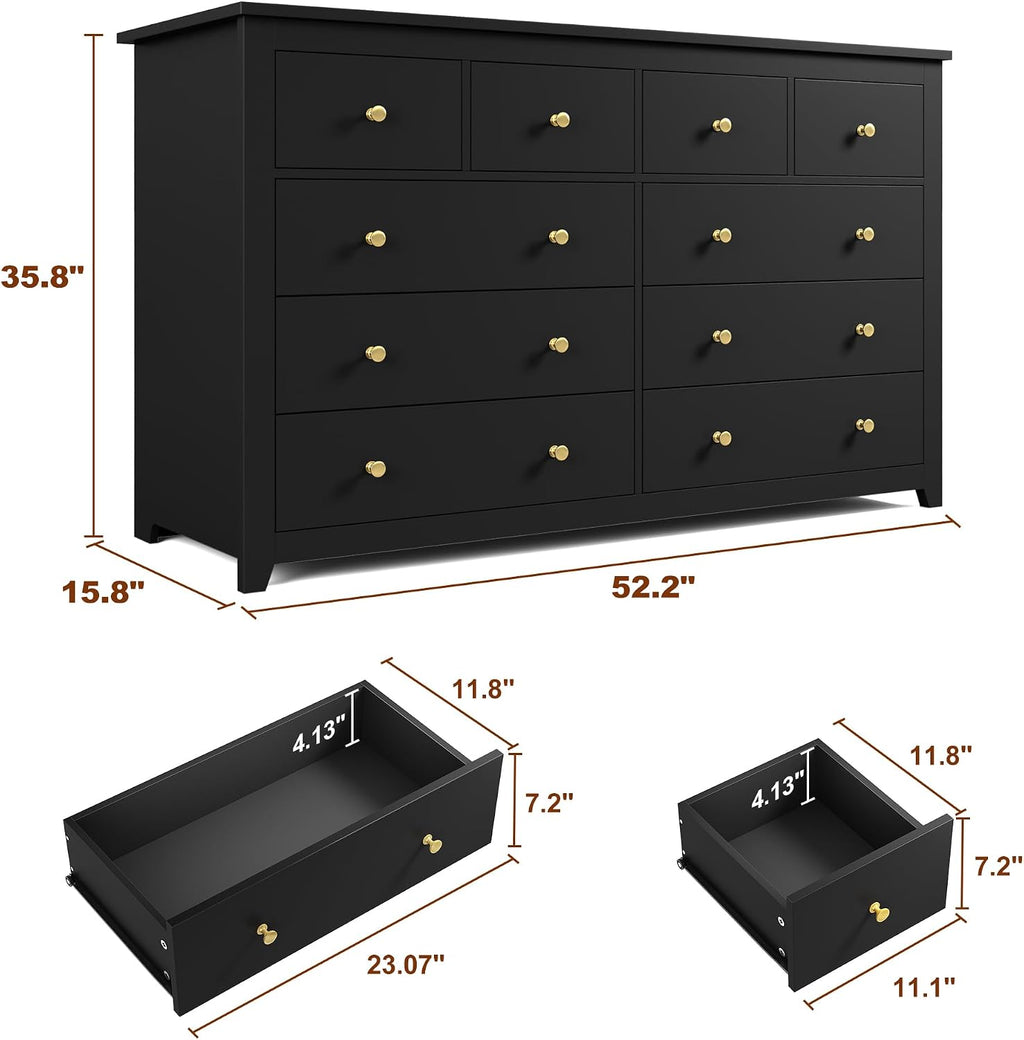 10 Drawer Metal Frame Dresser
