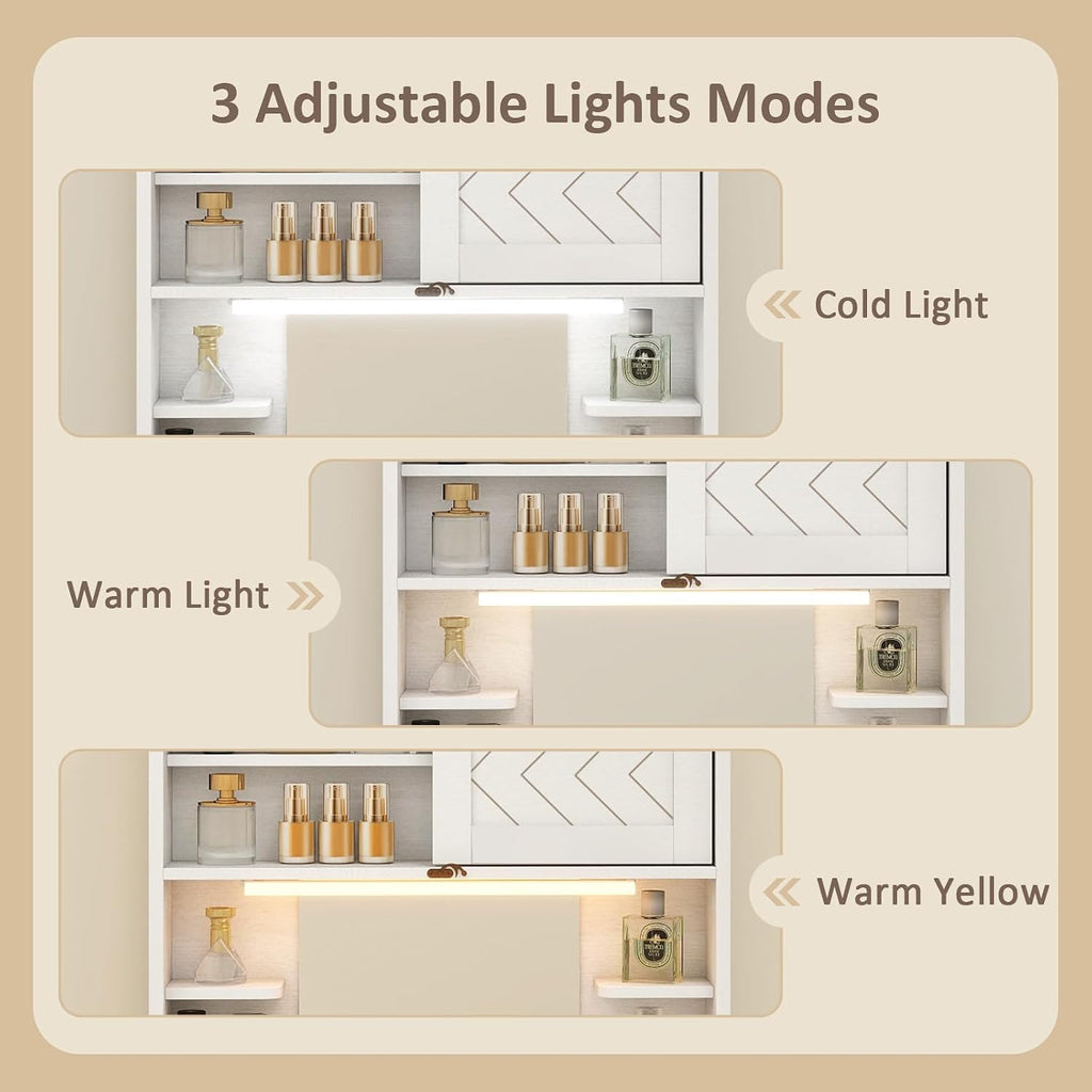 Fold Light Mirror Wall Vanity Desk