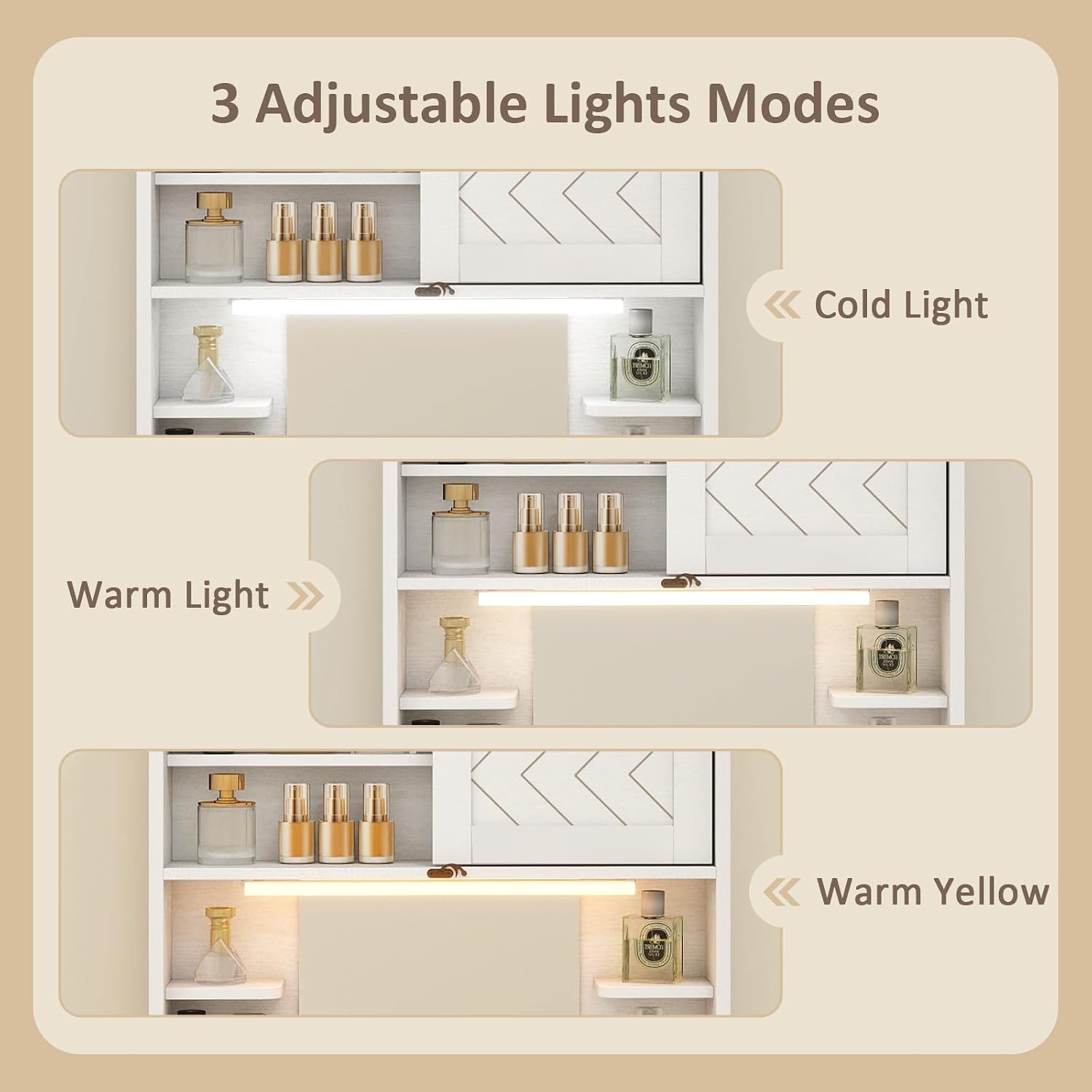Fold Light Mirror Wall Vanity Desk