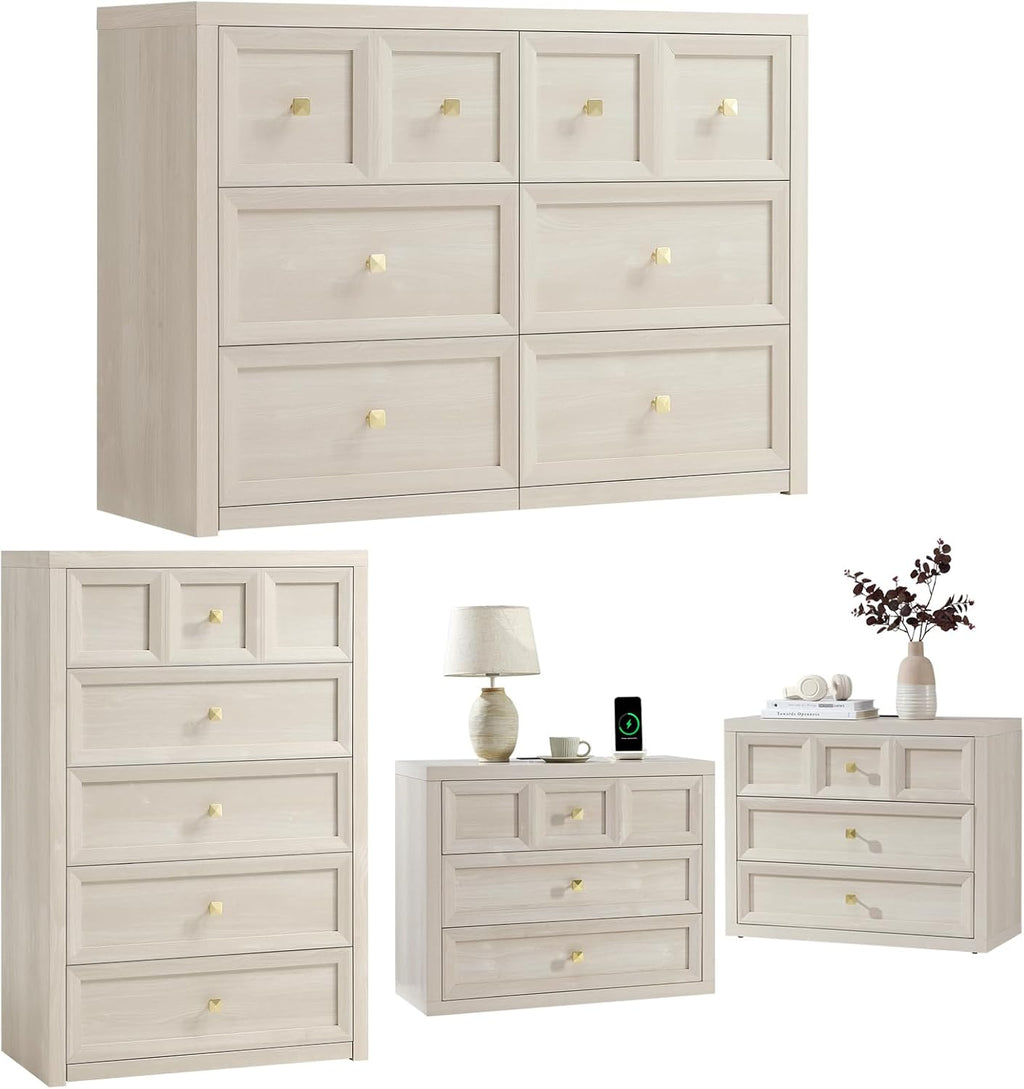 6 Drawer Farmhouse Wood Dresser
