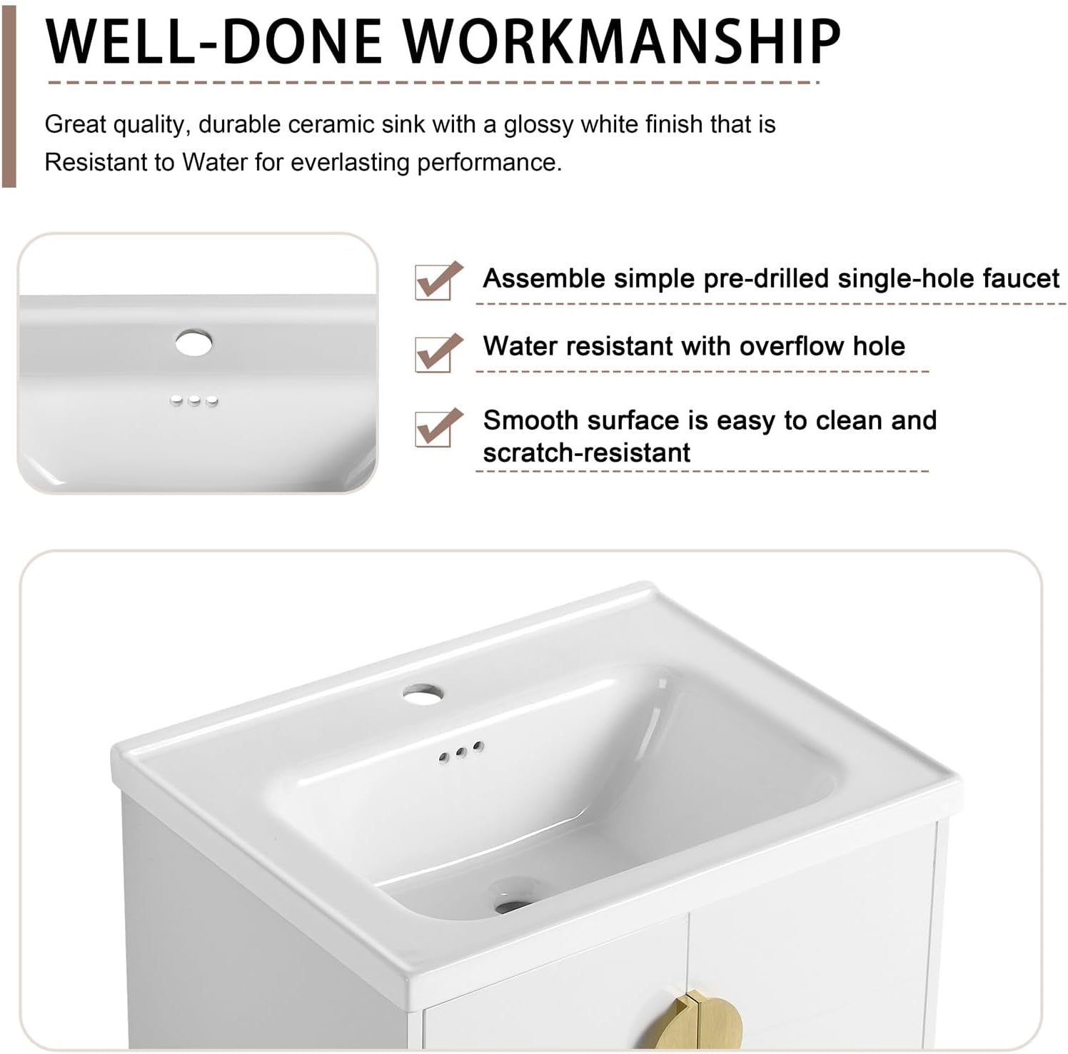 Wall Sink Floating Vanity Cabinet