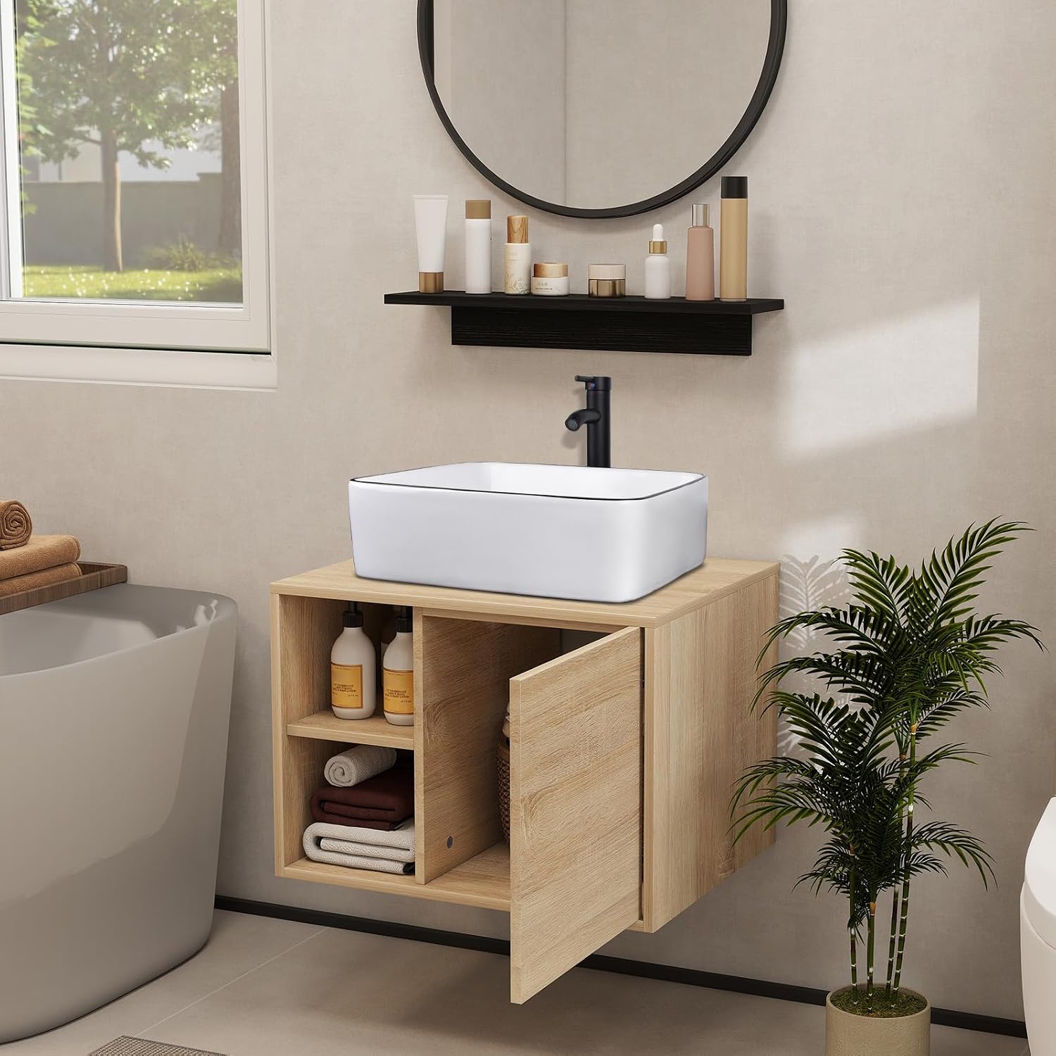 Wall Sink Mirror Floating Vanity