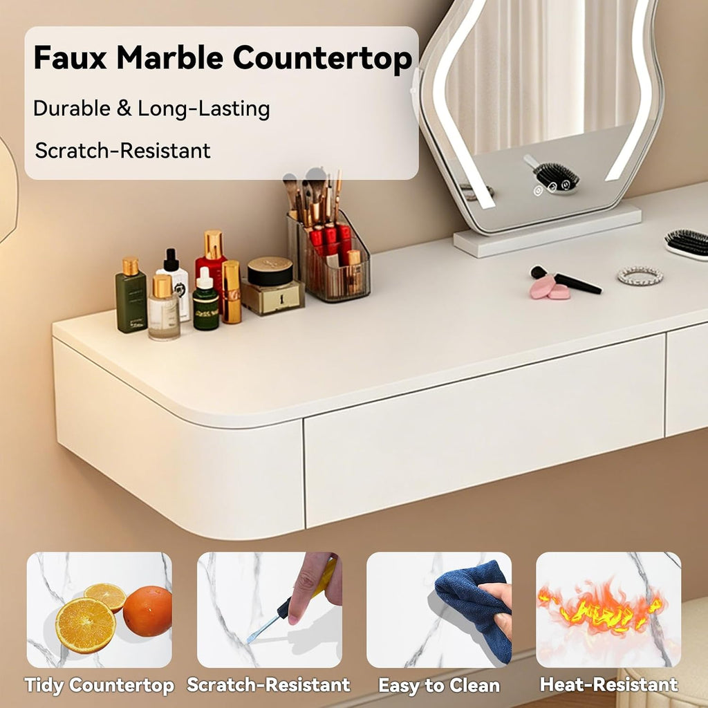 Corner Wall Storage Makeup Vanity