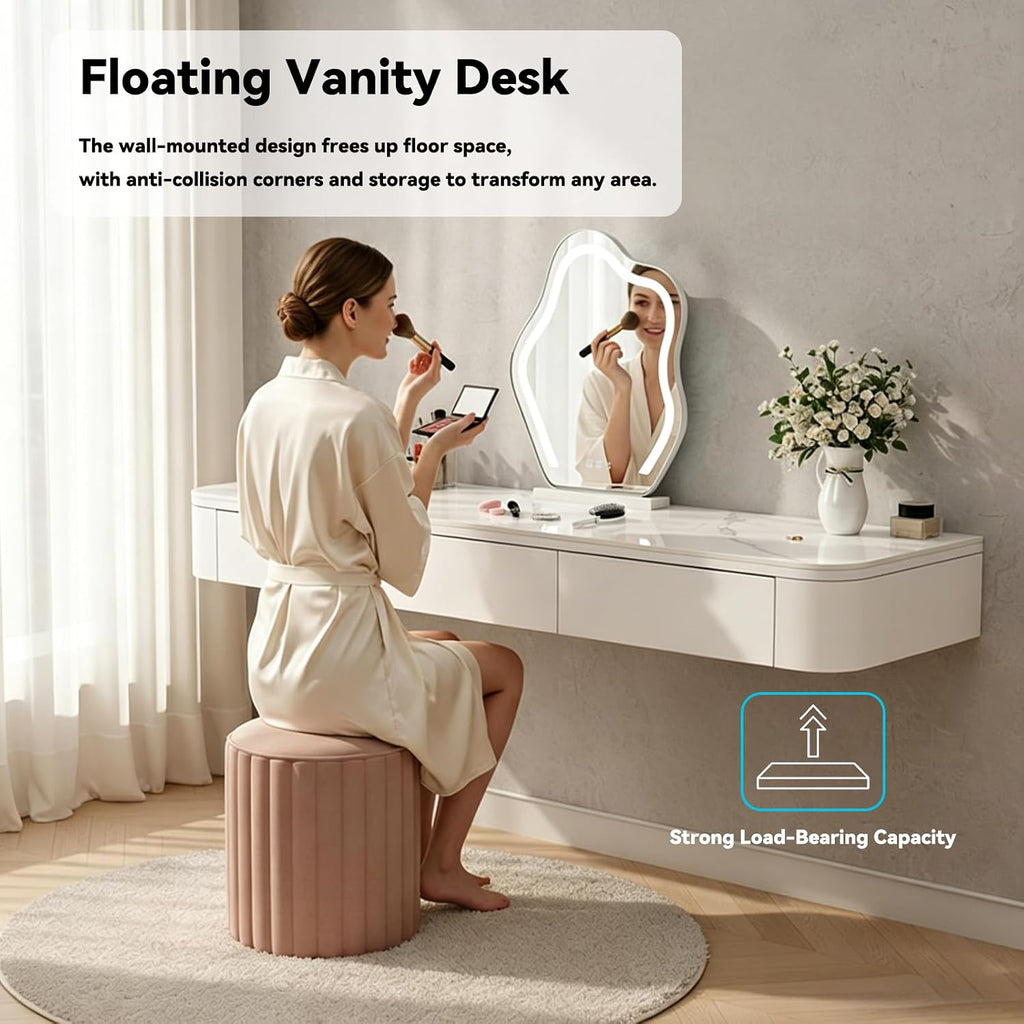 Corner Wall Storage Makeup Vanity