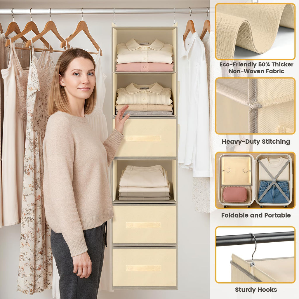 6-Shelf Hanging Closet Organizer