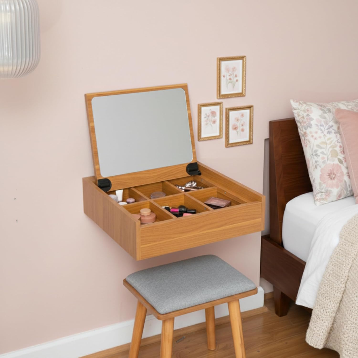Flip Top Wall Vanity Desk Set