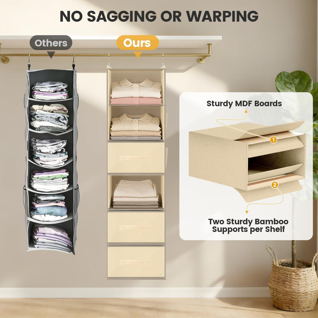 6-Shelf Hanging Closet Organizer