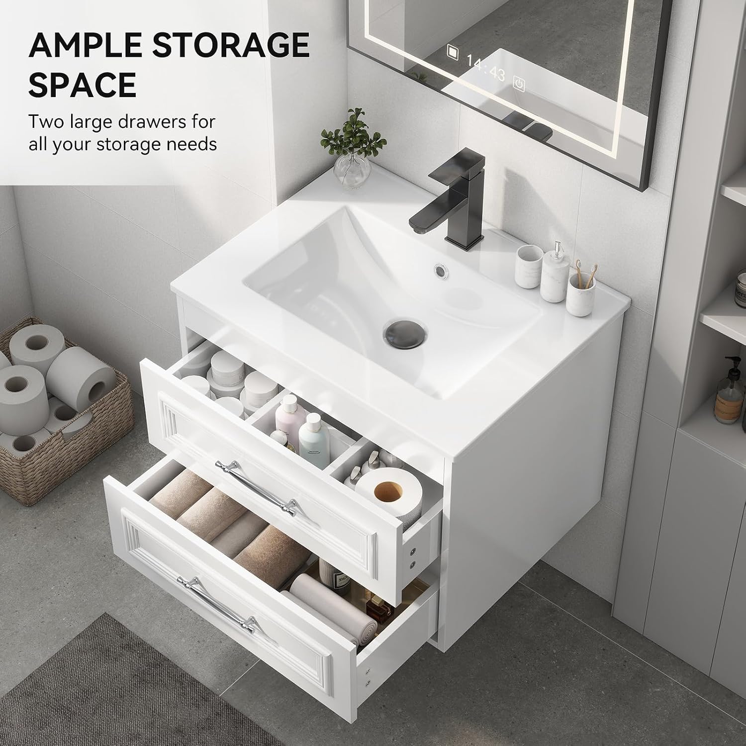 Wall Mount Sink Floating Vanity