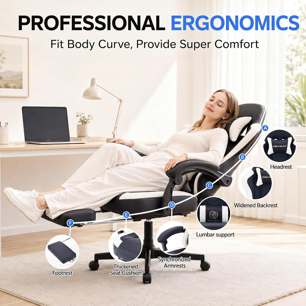 Spring Cushion Footrest Gaming Chair