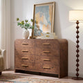 8 Drawer Curved Wood Dresser