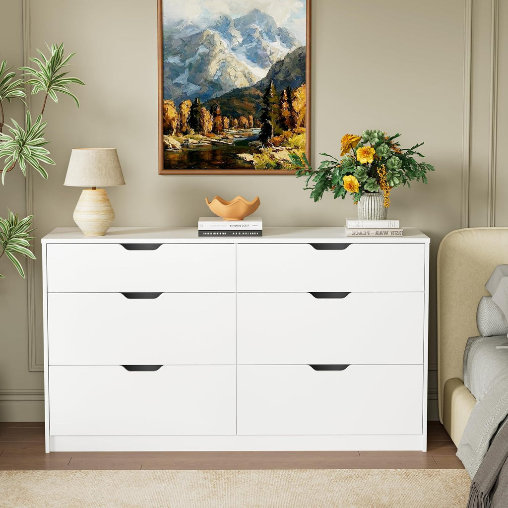 6 Drawer Modern Wood Dresser