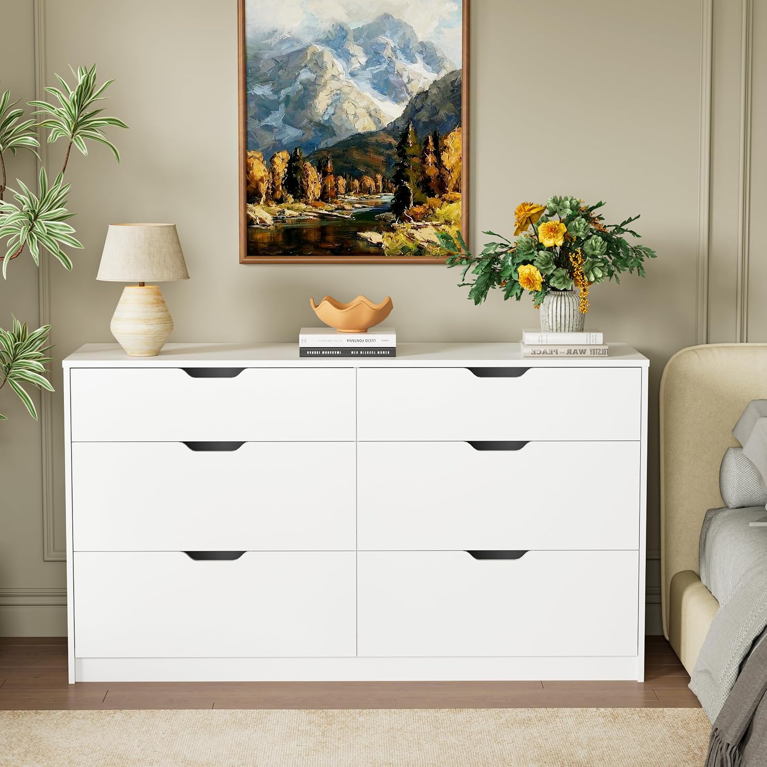 6 Drawer Modern Wood Dresser