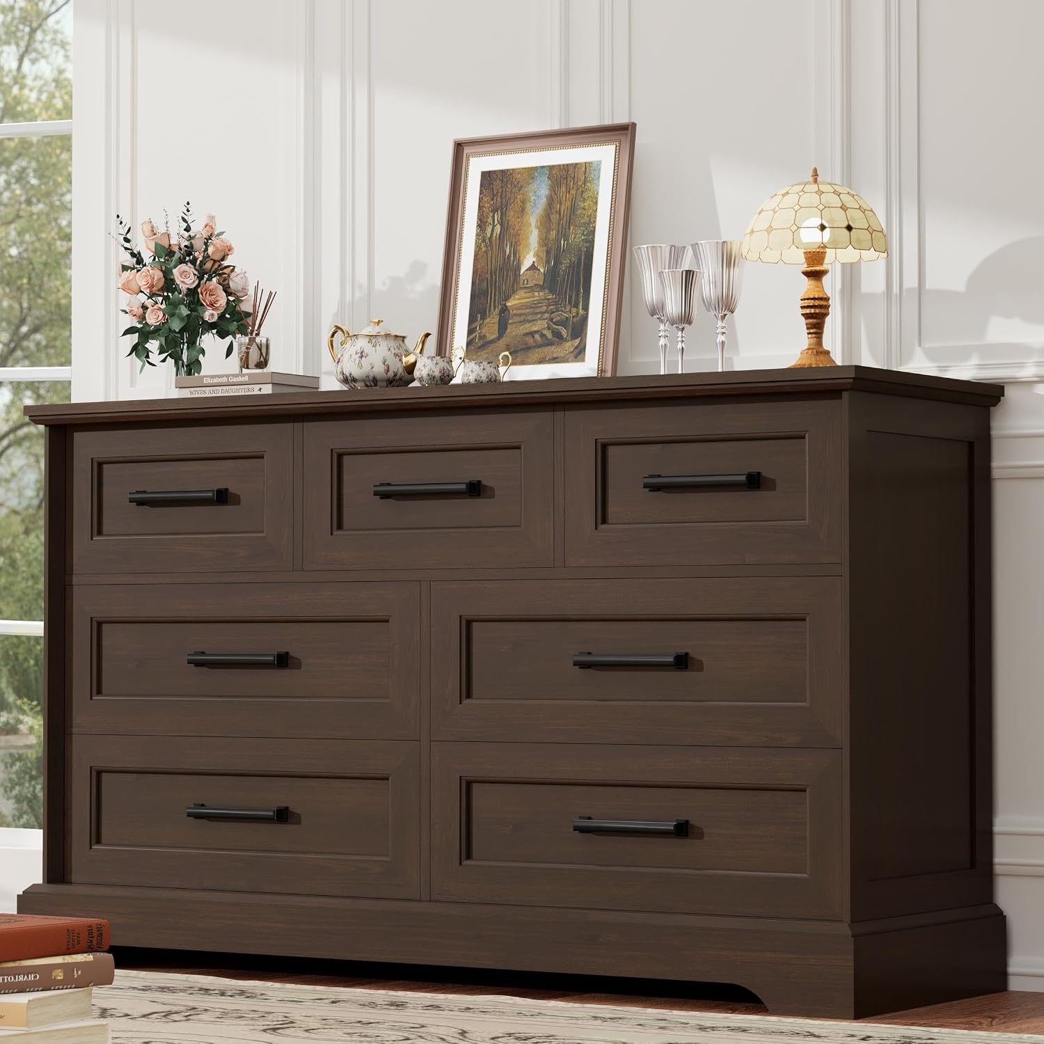 7 Drawer Farmhouse Storage Dresser