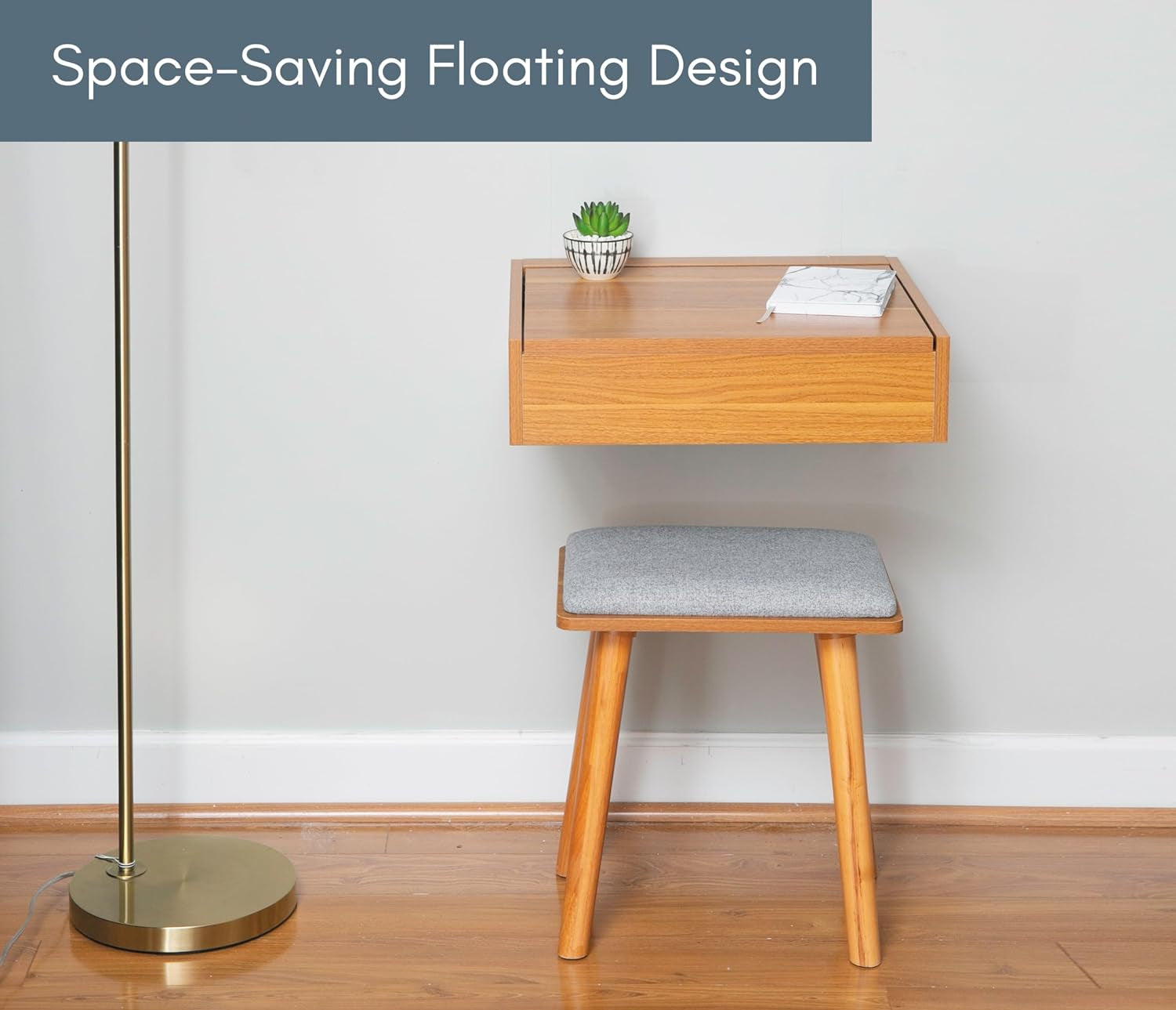 Flip Top Wall Vanity Desk Set