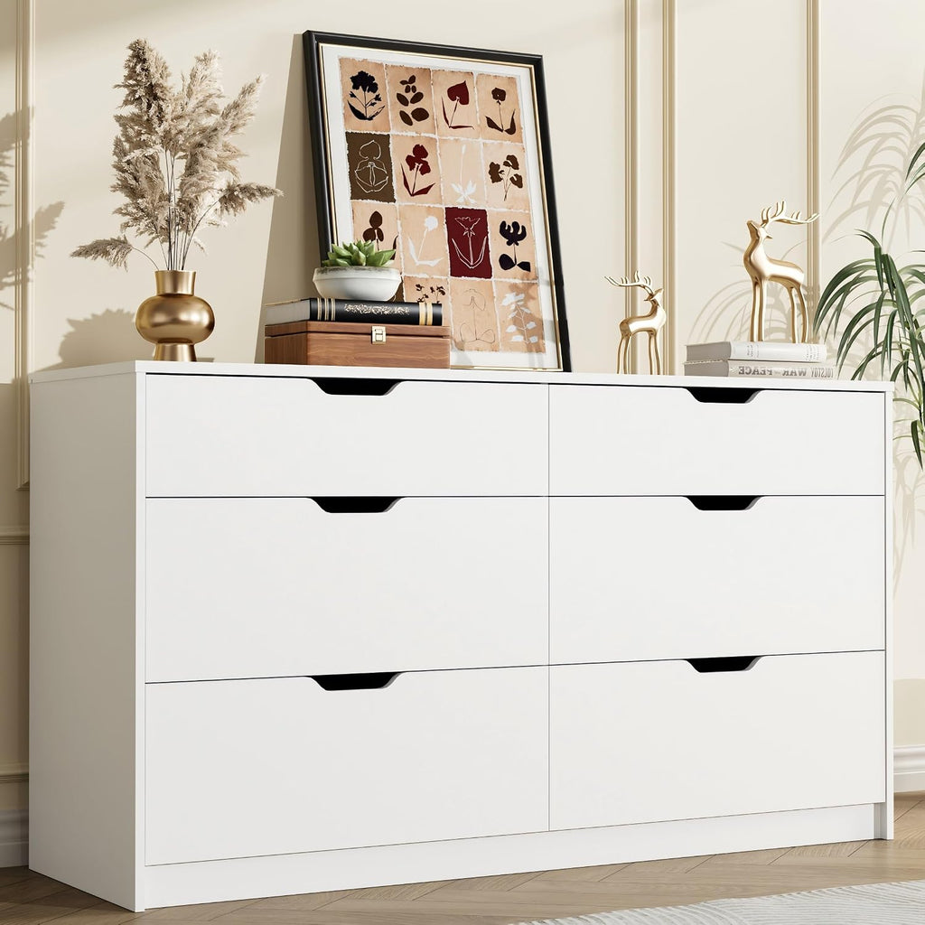 6 Drawer Modern Wood Dresser