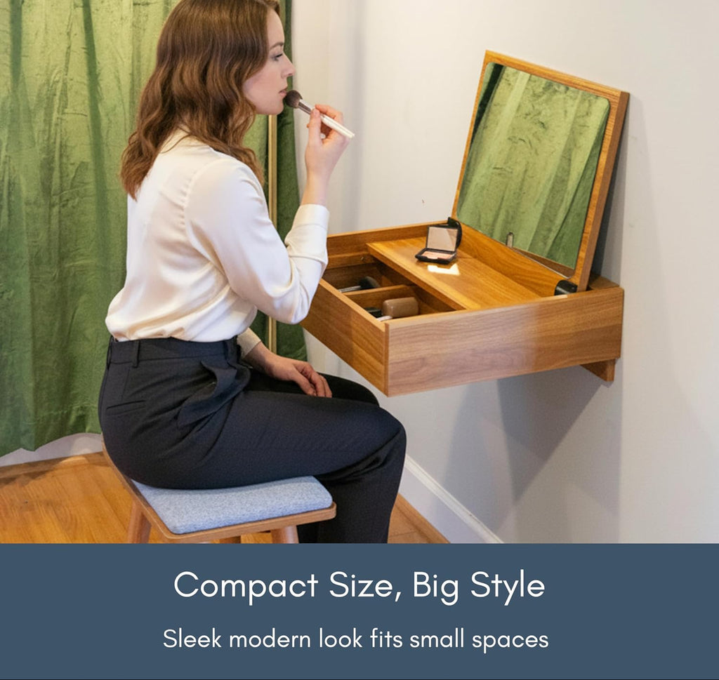 Flip Top Wall Vanity Desk Set