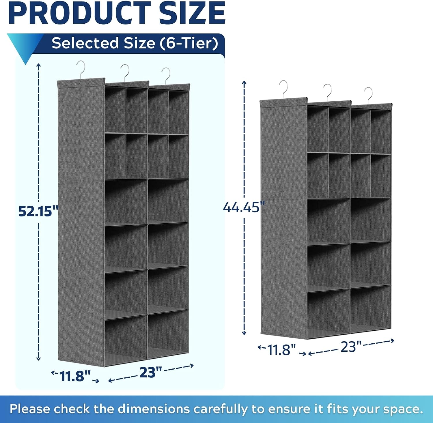 6 Tier Dual Hanging Closet Organizer