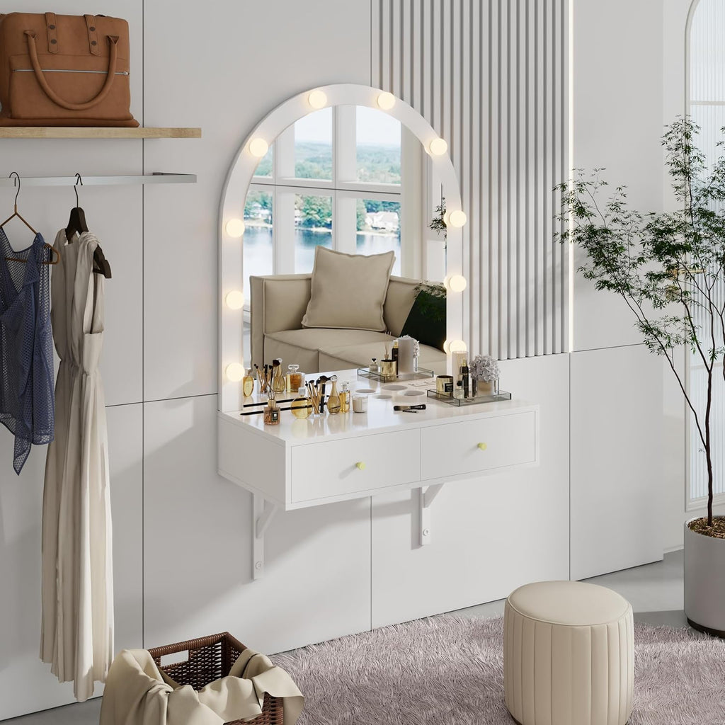 Light Mirror Wall Makeup Vanity