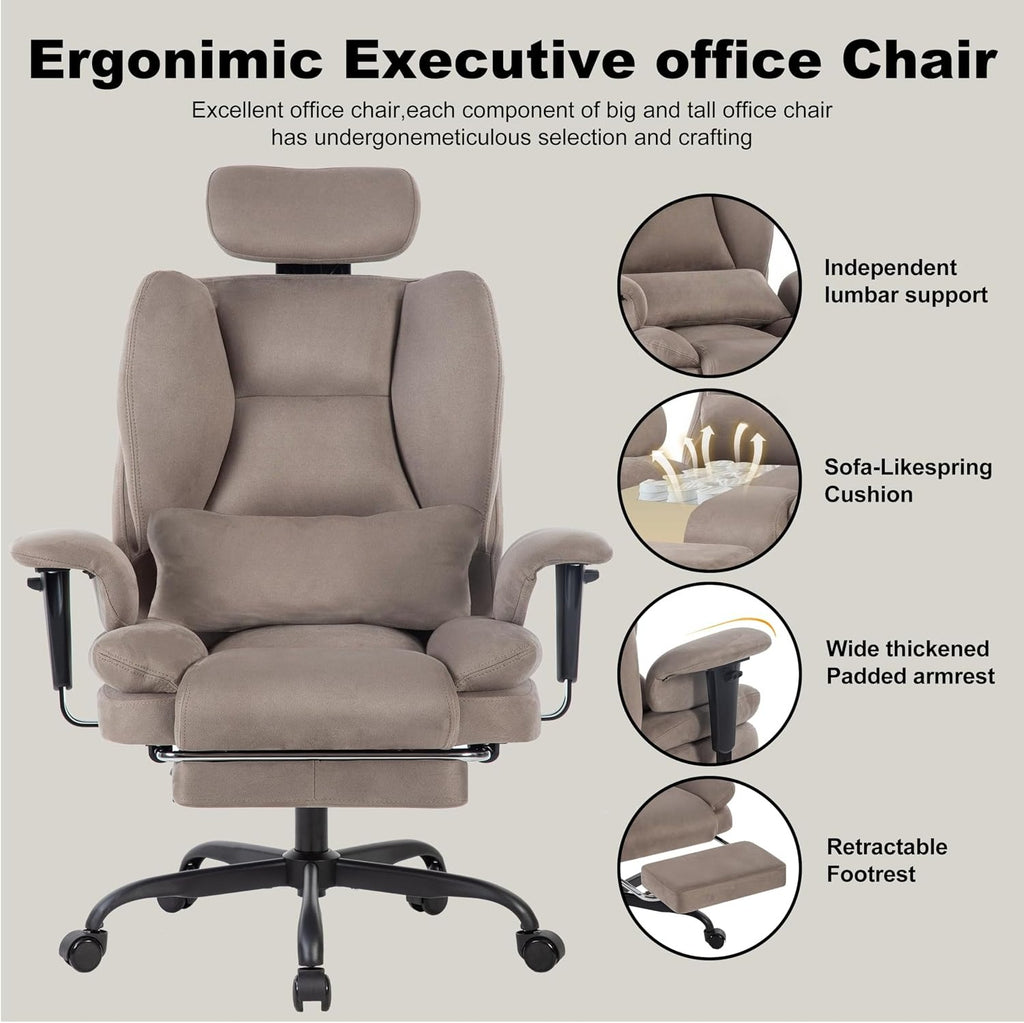 Fabric Footrest Ergonomic Gaming Chair