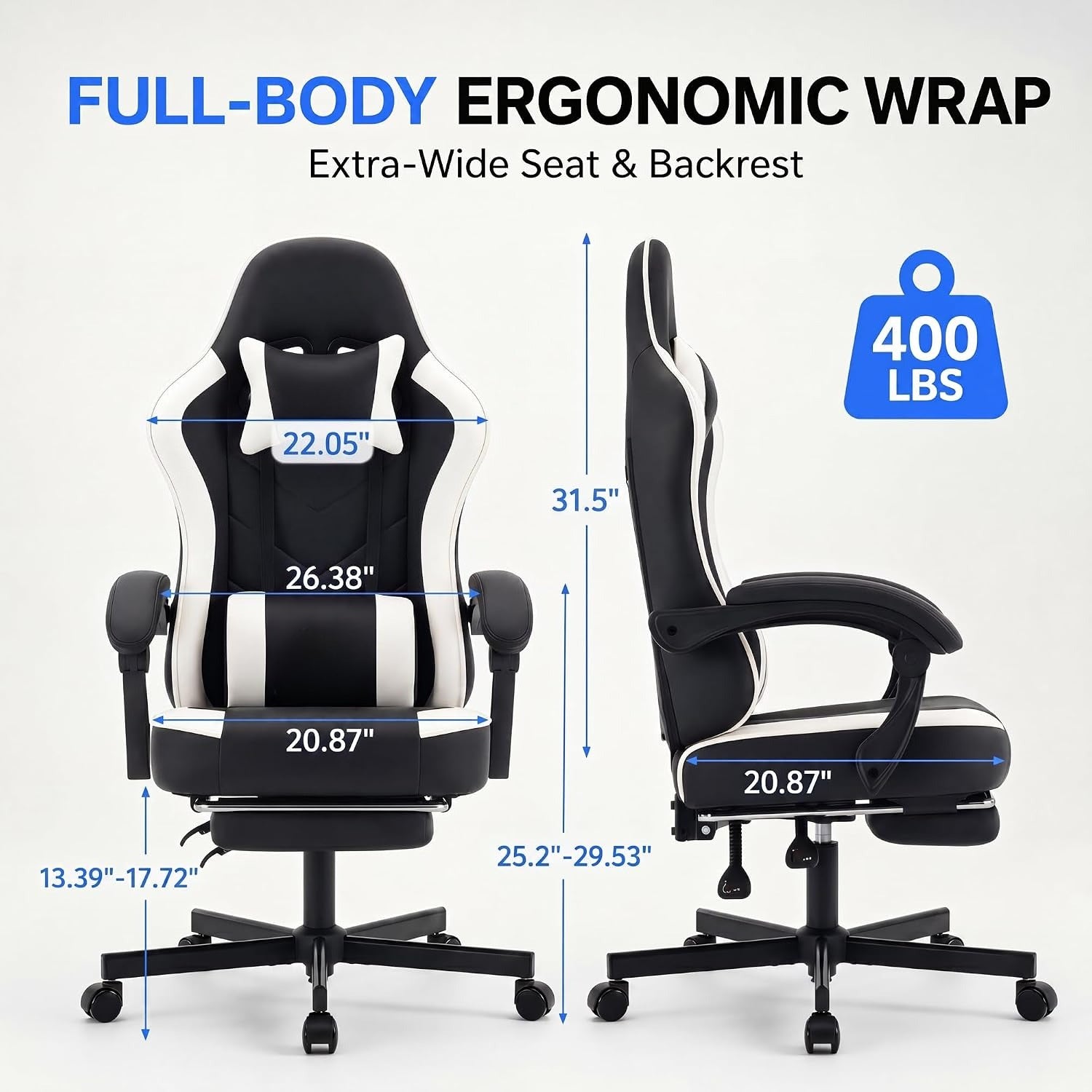 Spring Cushion Footrest Gaming Chair